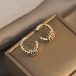 Elegant Gold Hoop‎ Earrings